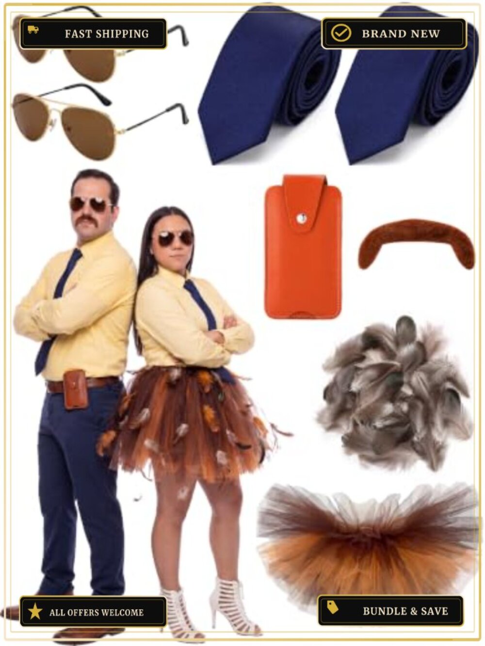 27 Pc Couple Halloween Costume Accessory Set Cosplay Prop Kit Adult
